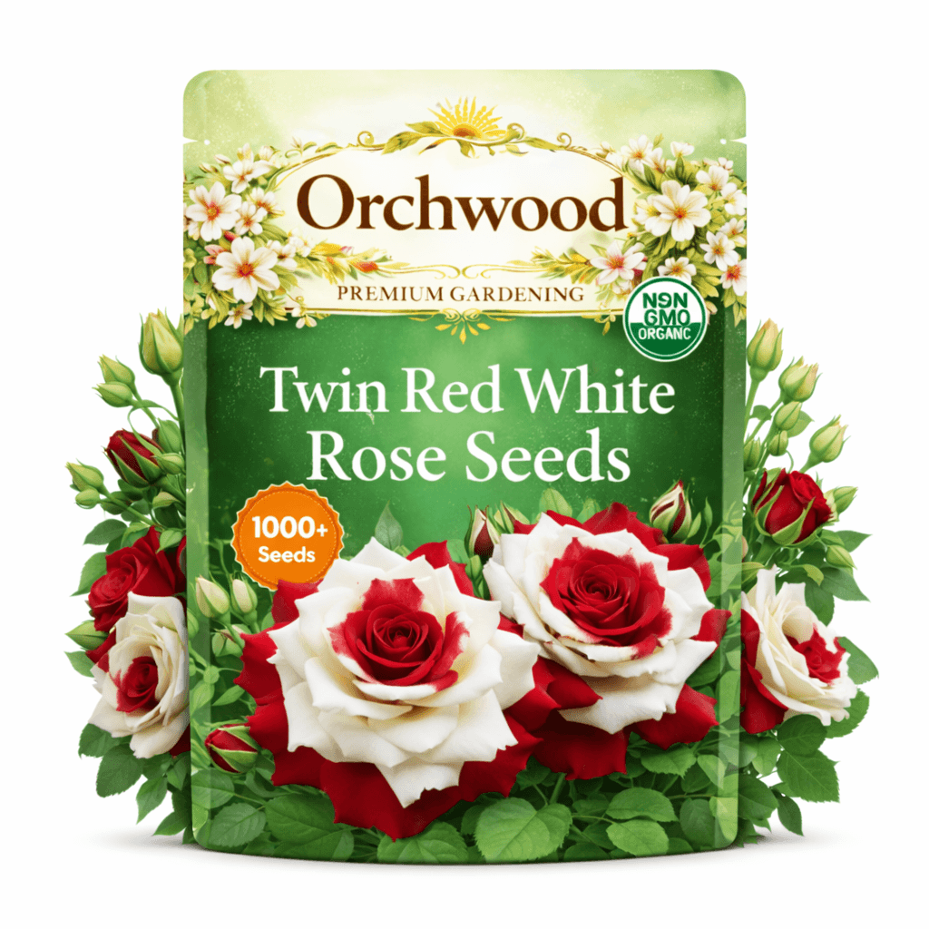 Twin Red White Rose seed packet