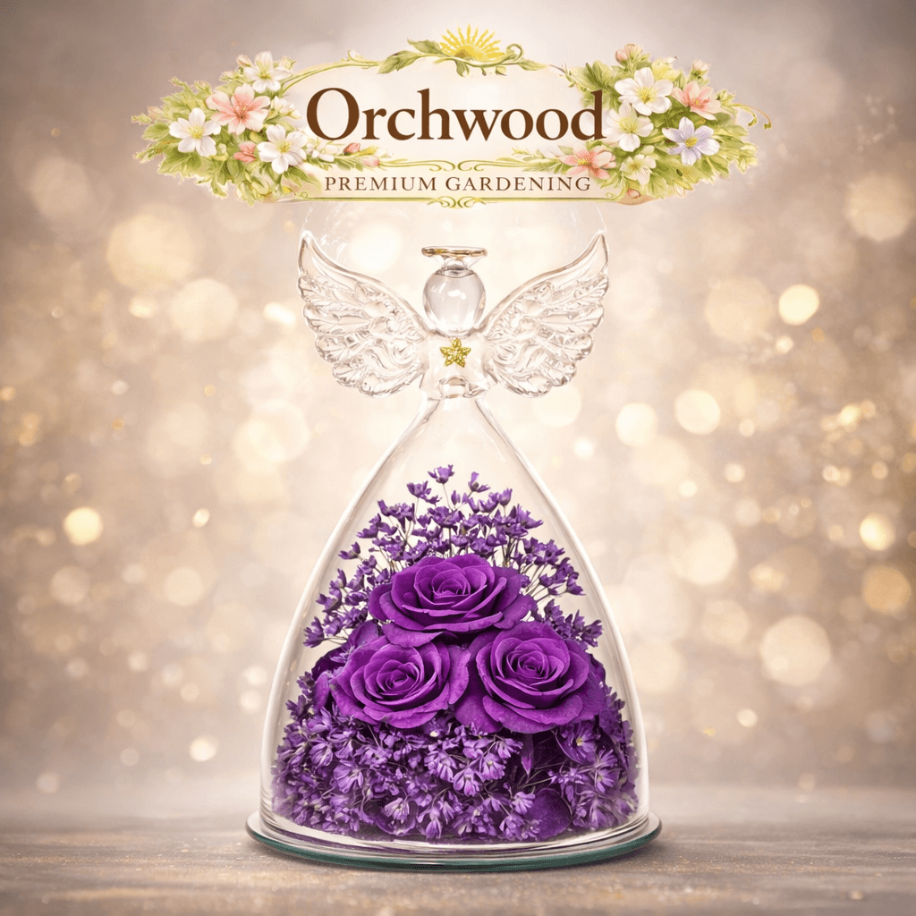 Purple Crystal Angel Rose Figurine