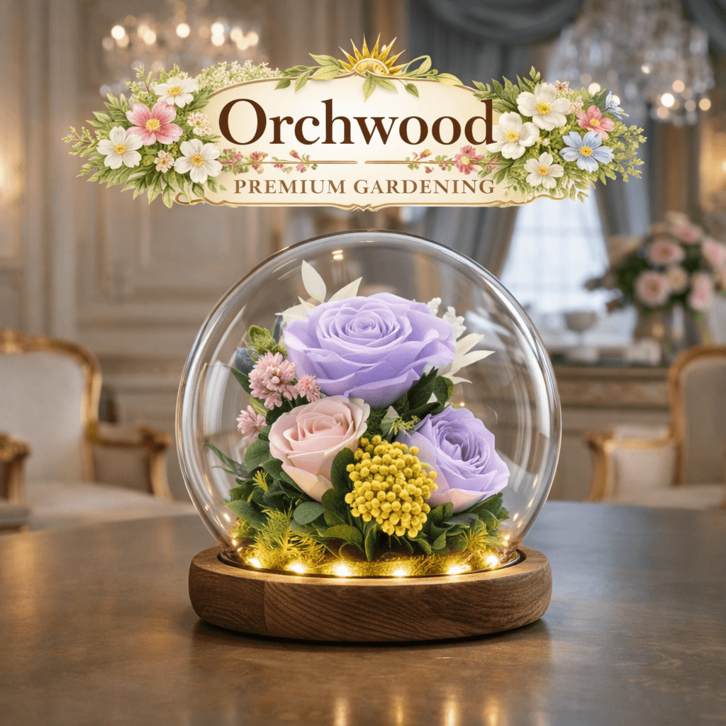 Lavender & Blush Flower Glass Globe